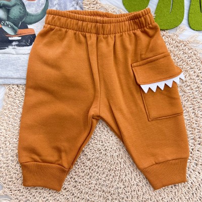 Conj. Casaco T-Rex e Calça de Moletom - Mescla e Ferrugem